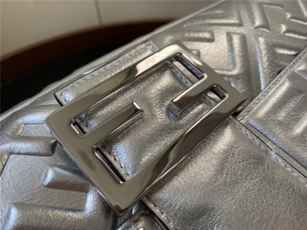 FEND Silver Baguette Shoulder Bag - Image 3