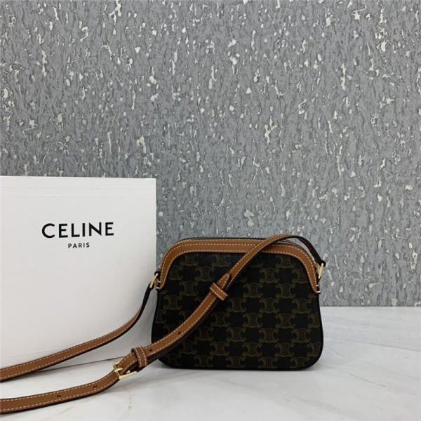 celine small camera bag in triomphe canvas replica bags - Image 5