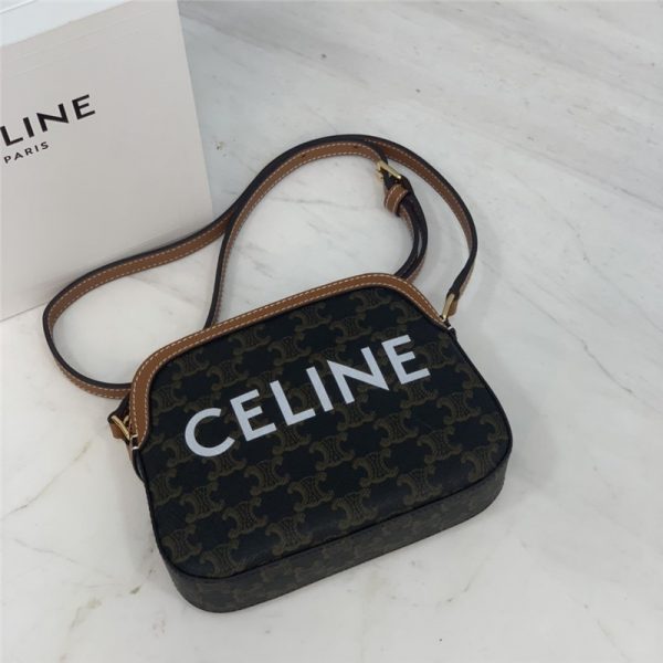 celine small camera bag in triomphe canvas replica bags - Image 7