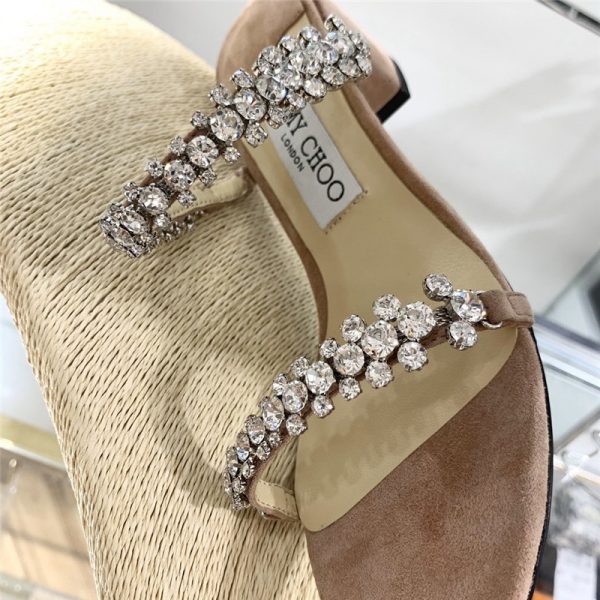 Jimmy Choo Rhinestone Low Heel Sandals - Image 7