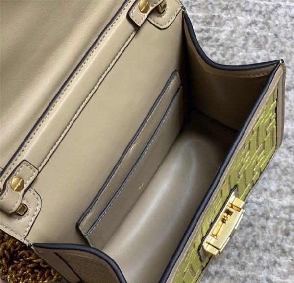 fendi Embroidery FF bag gold - Image 5