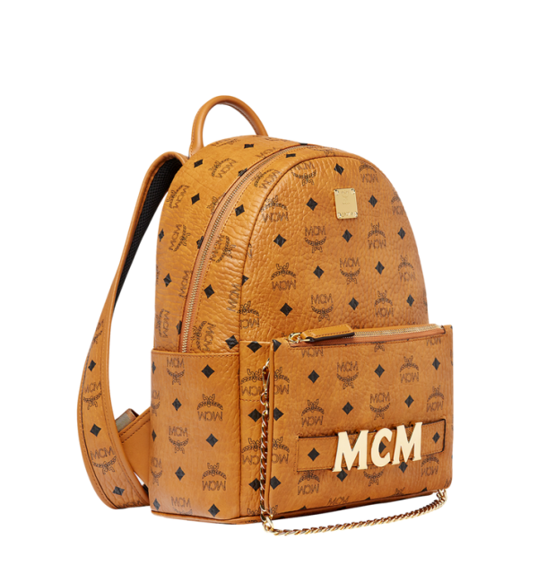 MCM Trilogie Stark Backpacks in Visetos Cognac MMK8AVE83CO001 - Image 3
