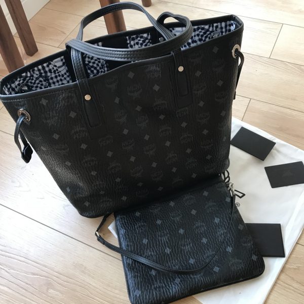 Mcm Mother and Child Shoulder Bag Visetos Liz Black