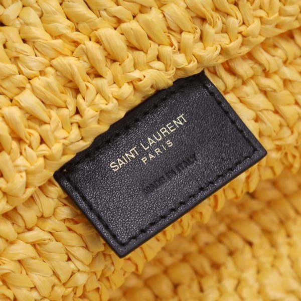 YSL Yves Saint Laurent ???? ?????? ???? ??? Raffia Crochet Yellow - Image 22