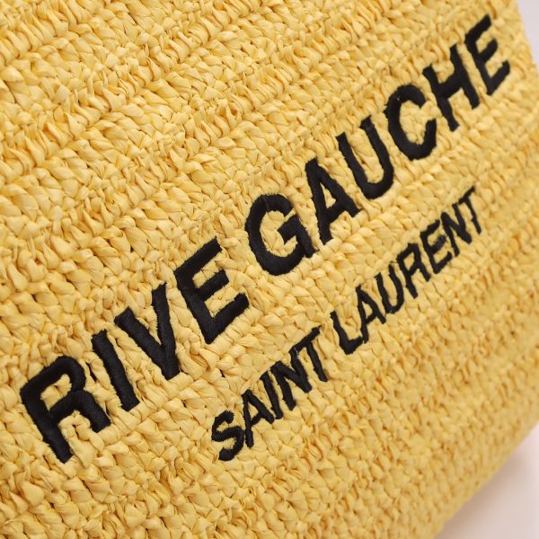 YSL Yves Saint Laurent ???? ?????? ???? ??? Raffia Crochet Yellow - Image 16