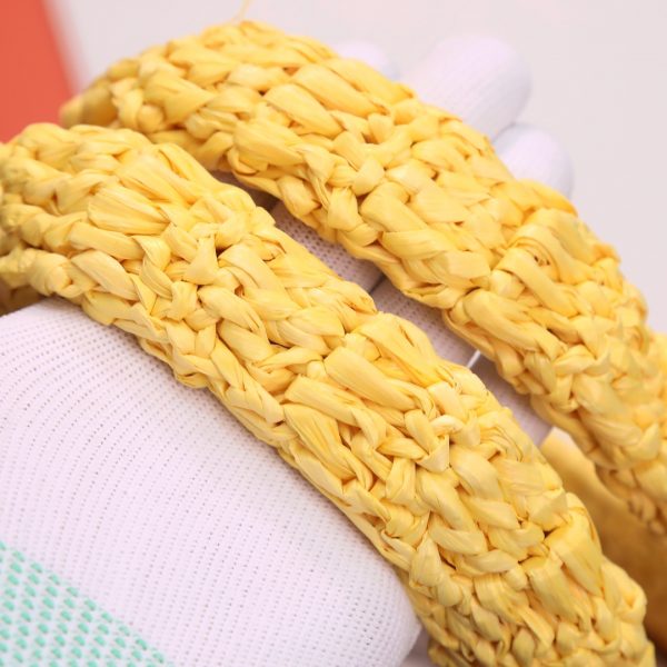 YSL Yves Saint Laurent ???? ?????? ???? ??? Raffia Crochet Yellow - Image 14