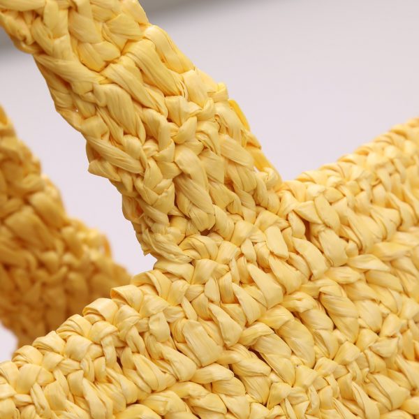 YSL Yves Saint Laurent ???? ?????? ???? ??? Raffia Crochet Yellow - Image 6