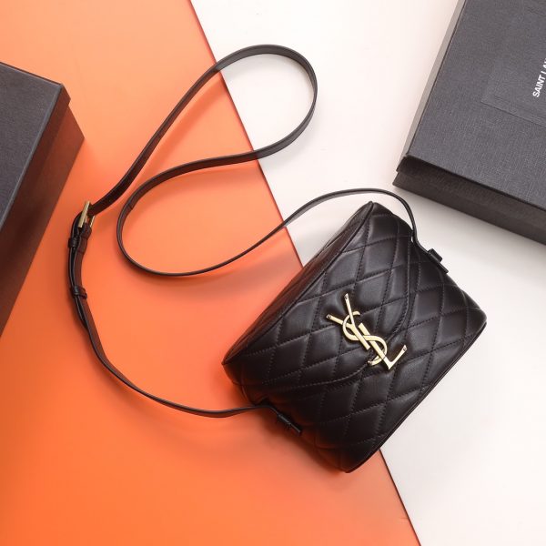 YSL Yves Saint Laurent NEW JUNE Luggage Bag in Quilted Lambskin - Image 9