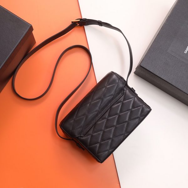 YSL Yves Saint Laurent NEW JUNE Luggage Bag in Quilted Lambskin - Image 11