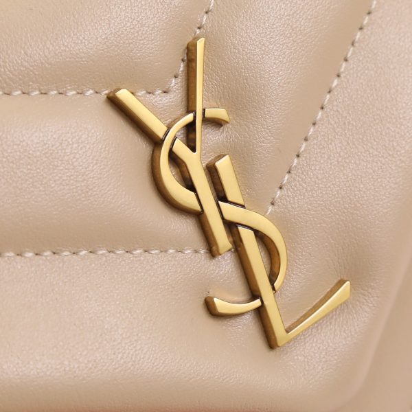 YSL Yves Saint Laurent LOULOU mini version crossbody bag Milk tea color - Image 4