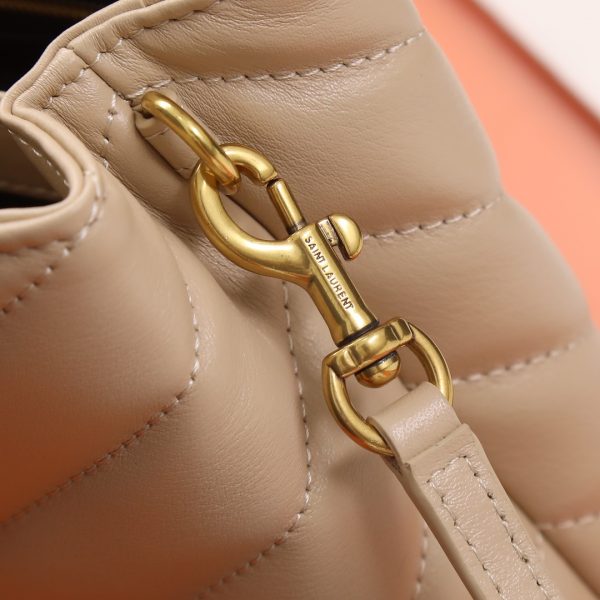 YSL Yves Saint Laurent LOULOU mini version crossbody bag Milk tea color - Image 5