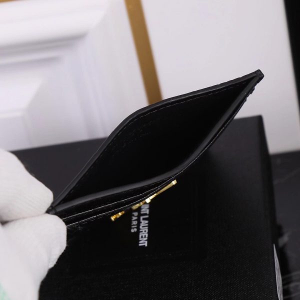 YSL Yves Saint Laurent SLP Crocodile Print Card Holder Gold logo - Image 15