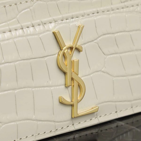 YSL Yves Saint Laurent SLP Crocodile Print Card Holder Gold logo - Image 19