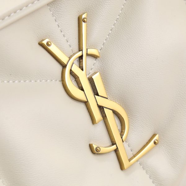 YSL Yves Saint Laurent ?????? ?????? Quilted Leather Bag White - Image 4