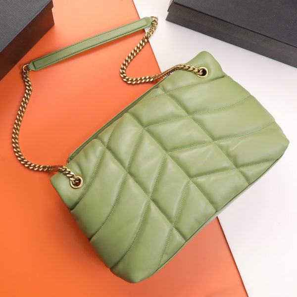 YSL Yves Saint Laurent ?????? ?????? Quilted Leather Bag Green - Image 3