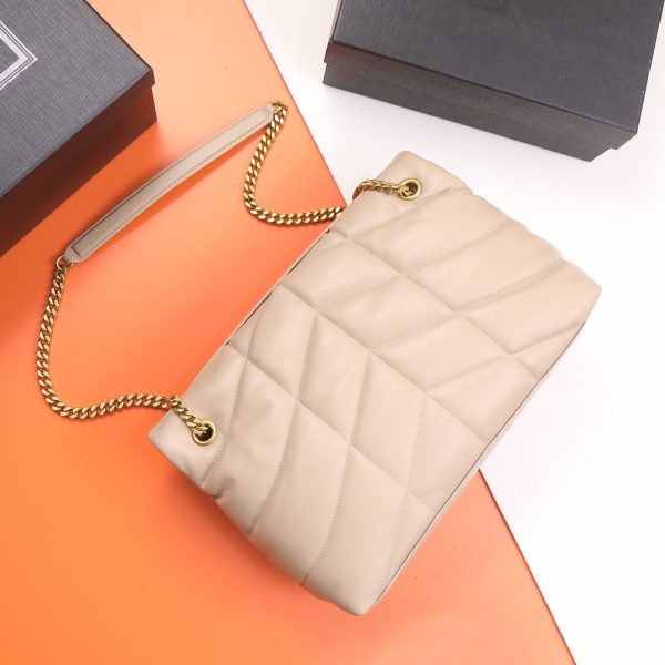 YSL Yves Saint Laurent ?????? ?????? Quilted Leather Bag Milk tea color - Image 3