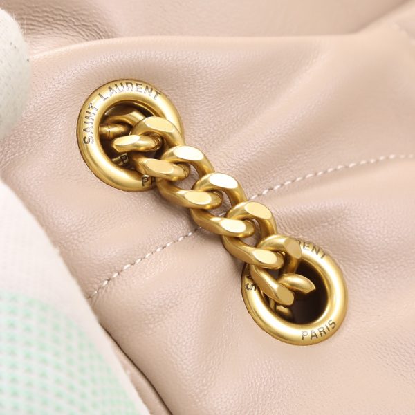 YSL Yves Saint Laurent ?????? ?????? Quilted Leather Bag Milk tea color - Image 6