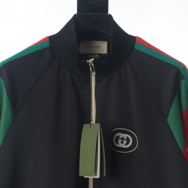 GUCCI three-color striped rubberized zipper suit jacket - Image 3