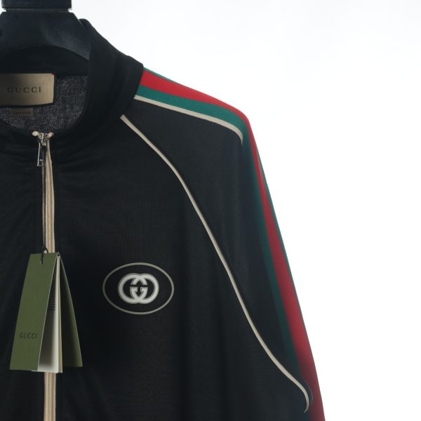 GUCCI color stripe webbing zipper suit jacket - Image 3