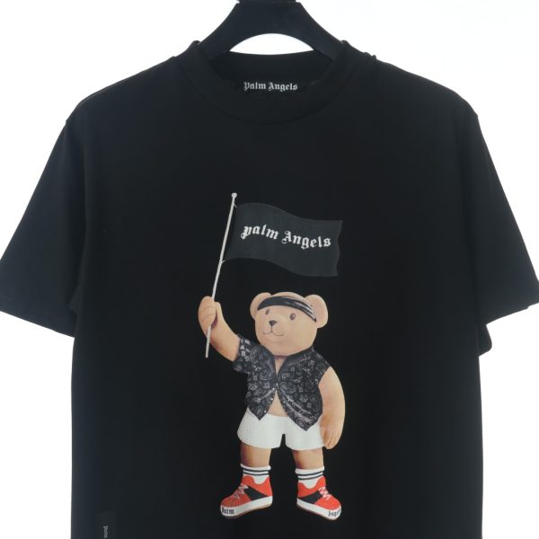 alm Angels Pirate Bear Flag Logo Print Short Sleeve T-Shirt - Image 3