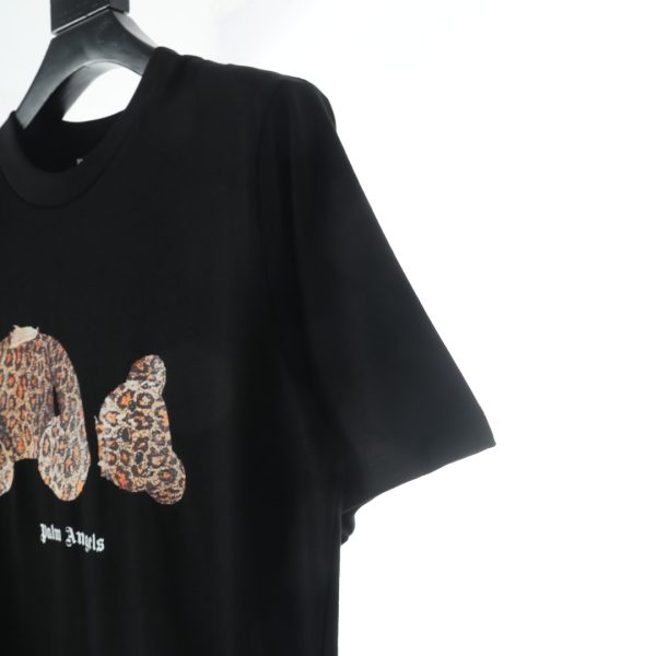 PALM ANGELS summer new leopard print broken head bear print short-sleeved T-shirt - Image 5