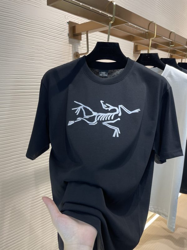 Top quality Arcteryx Archeopteryx 2023 new chest exquisite printing process pure cotton fabric 240g Black White S-XL - Image 6