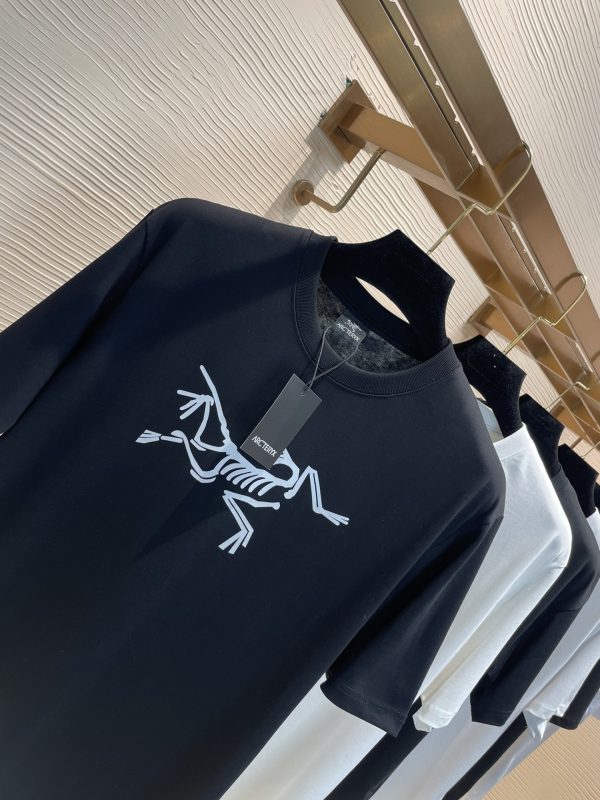 Top quality Arcteryx Archeopteryx 2023 new chest exquisite printing process pure cotton fabric 240g Black White S-XL - Image 7