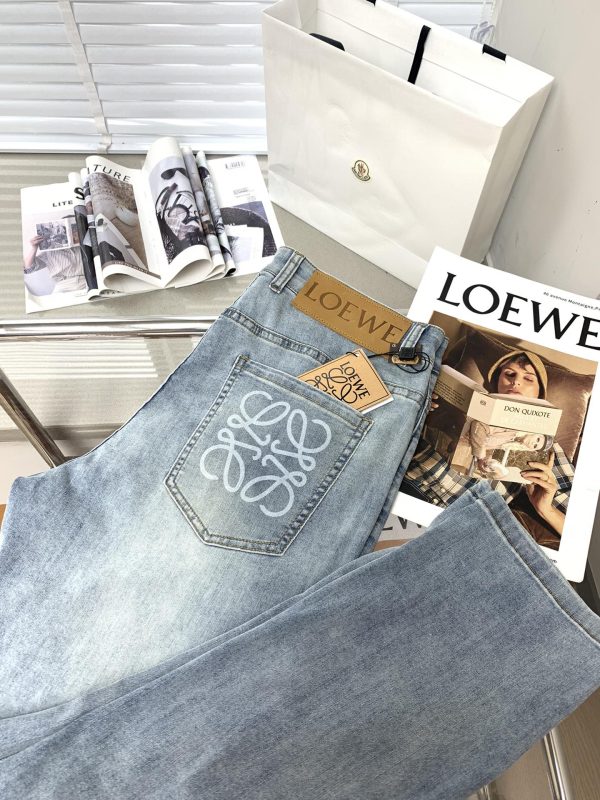 Loewe, 2023 spring new product, available at counters at the same time, original order hard goods, fashionable and casual washed stretch jeans - Image 10