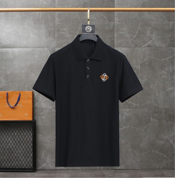 LOEWE [small embroidery] 2023 summer men's new lapel short-sleeved POLO shirt - Image 3