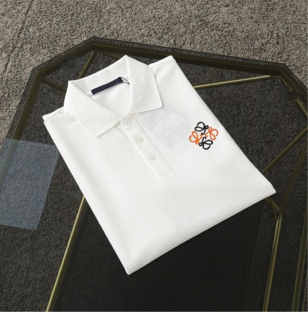 LOEWE [small embroidery] 2023 summer men's new lapel short-sleeved POLO shirt - Image 5