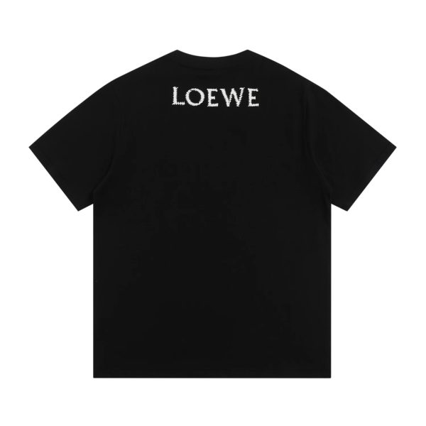 Loewe, Loewe 23ss embroidered Logo back print couple short-sleeved T-shirts. High-end minimalist style that never gets tired of looking at white, two-color three-dimensional embroidery puppy ? - Image 3