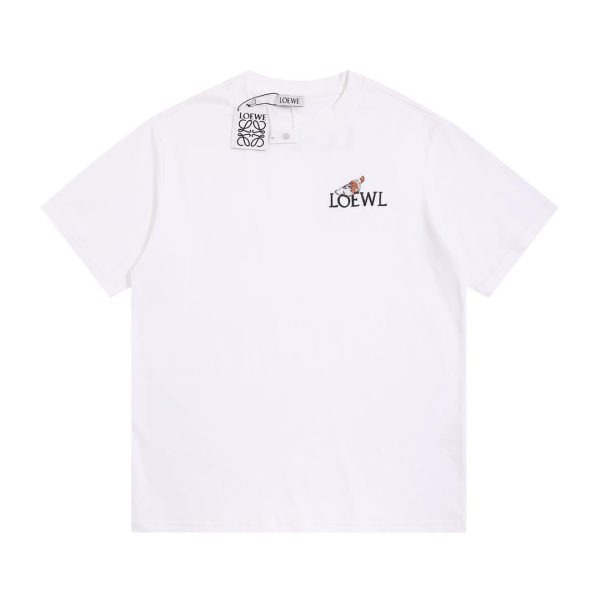 Loewe, Loewe 23ss embroidered Logo back print couple short-sleeved T-shirts. High-end minimalist style that never gets tired of looking at white, two-color three-dimensional embroidery puppy ? - Image 11