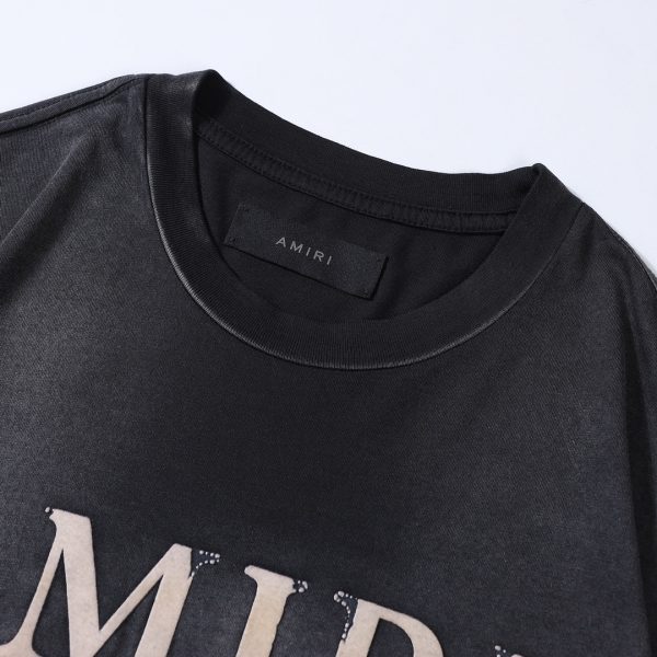 AMIRI 23SS new style flocking letter print short-sleeved Tee - Image 5