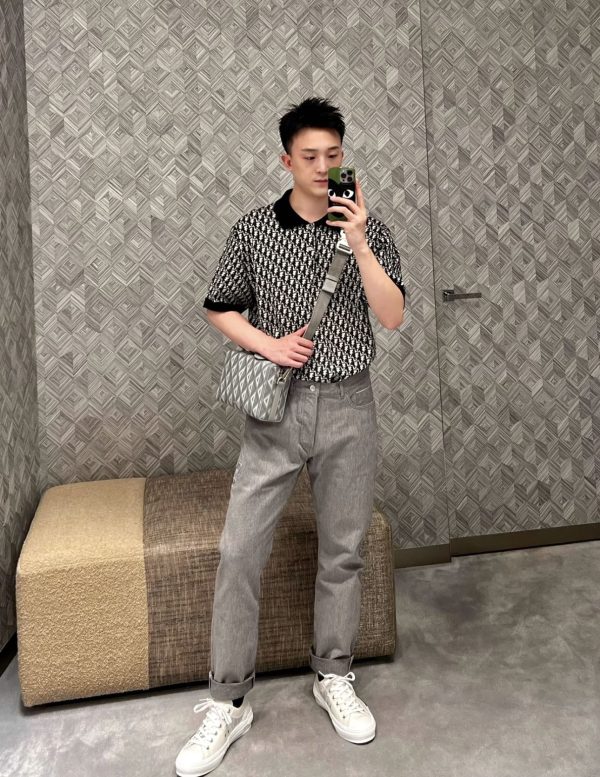 Dior, 23ss Oblique presbyopic polo shirt men and women of the same style - Image 3