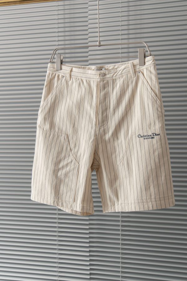 Dior/ stripe embroidery apricot jeans! Special counter 7000k to buy the original pattern opening, fixed weaving, fixed dyeing, stripe cycle pure cotton denim denim fabric, the original gray fabric is washed and desizing treatment, and the hand feel is restored to the fabric surface, and the fluffy feeling is super silky - Image 7