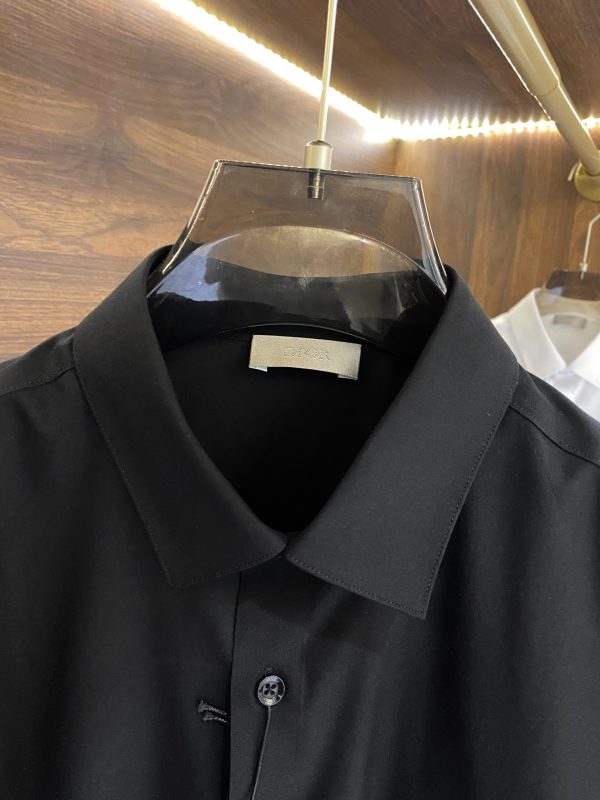 DIOR 2023 early spring new product counter casual long-sleeved shirt! Perfectly embroidered logo text, seamless tailoring Imported 80-count ultra-high-count mulberry silk cotton - Image 13