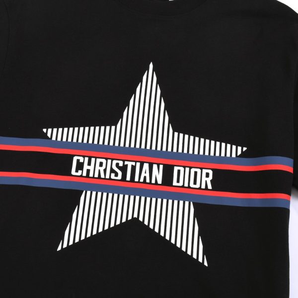 DIOR CD letter blue and white color stripes, five-star printed logo, exquisite upgrade, inspired by the retro original fabric in the 1980s, custom-made 230 grams of the same cylinder dyed fabric, very comfortable to the touch - Image 5