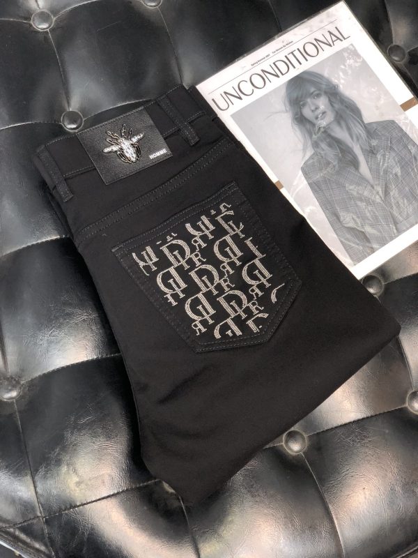 Dior Exclusive Backdrops! high quality! Non-market currency! 2023 spring and summer new hot style jeans, imported custom fabrics, classic version, classic jeans color, - Image 2