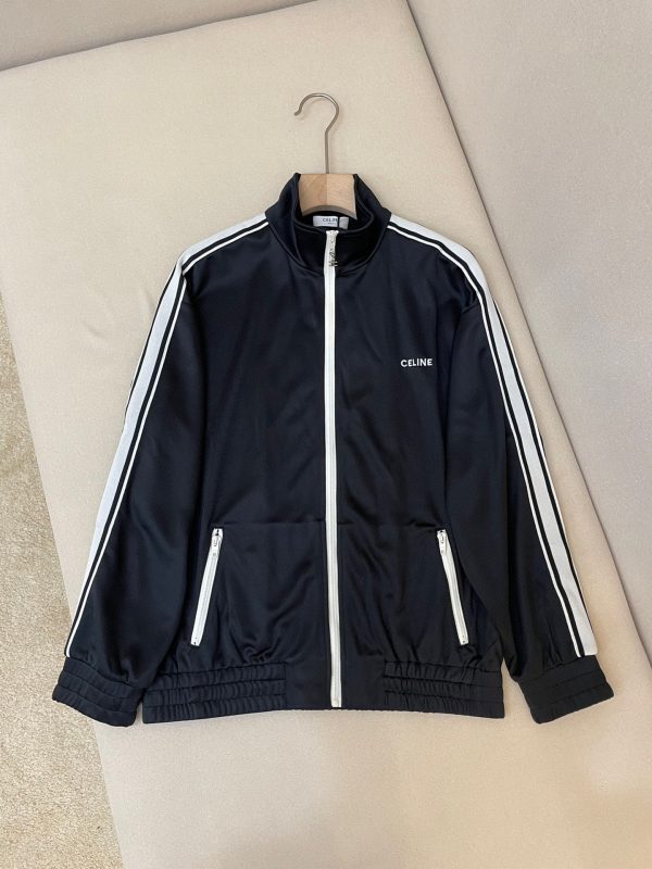 Jacket-quality unit ✨CEL23 spring and summer new classic sports jacket? 100% replica of the original diamond-patterned, dyed, and dyed fabric. Signature embroidered CELINE small letters on the chest - Image 2