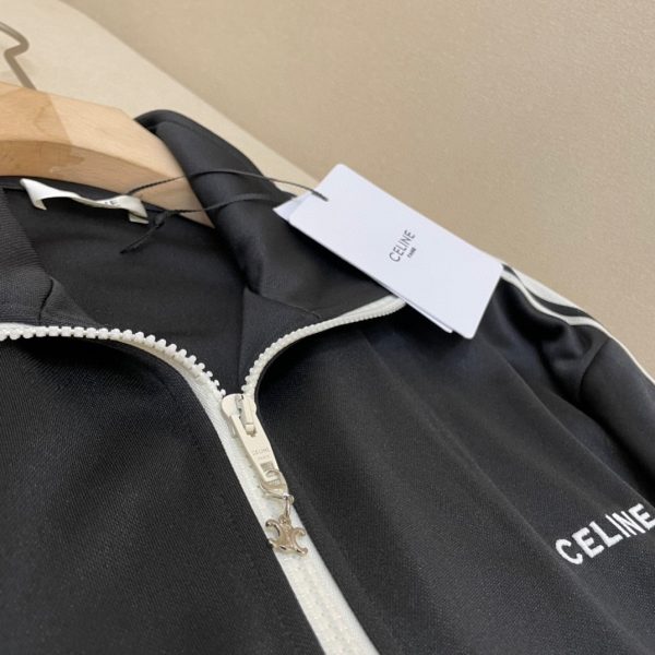 Jacket-quality unit ✨CEL23 spring and summer new classic sports jacket? 100% replica of the original diamond-patterned, dyed, and dyed fabric. Signature embroidered CELINE small letters on the chest - Image 5