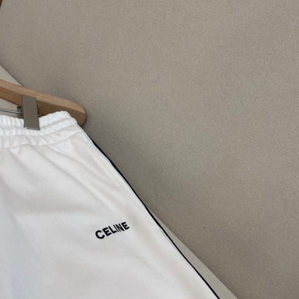 Pants-Quality unit ✨CEL Celine 23 spring and summer new classic sports casual pants?Original diamond-patterned, dyed, and dyed fabric, 100% re-engraved. Signature embroidered CELINE small letters on the chest - Image 4