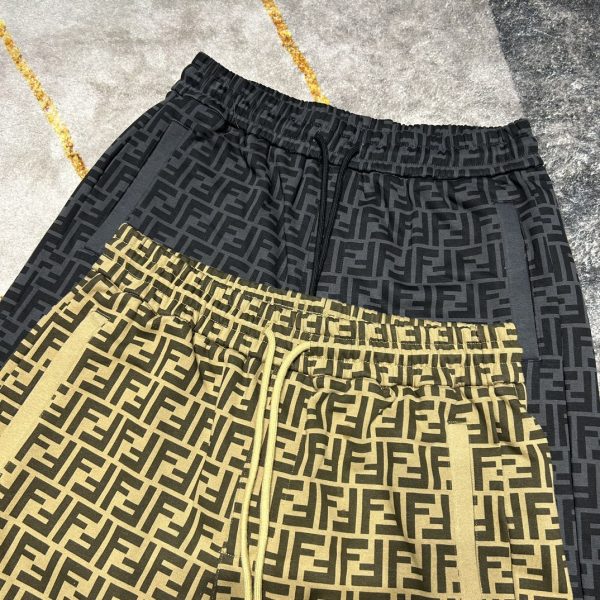 Pure original FENDI2023 summer casual pants men's new FF letter printing logo five-point pants sports shorts, two-color spot out - Image 6