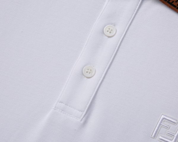 Fendi/23 spring and summer fashion short-sleeved mercerized pearl cotton polo shirt! Version: High-end fashion aesthetic design combined with three-dimensional cutting version makes wearing more comfortable and ornamental - Image 12