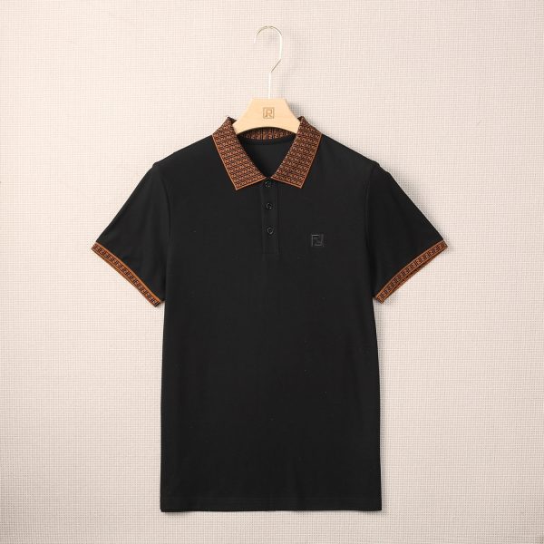Fendi/23 spring and summer fashion short-sleeved mercerized pearl cotton polo shirt! Version: High-end fashion aesthetic design combined with three-dimensional cutting version makes wearing more comfortable and ornamental - Image 9
