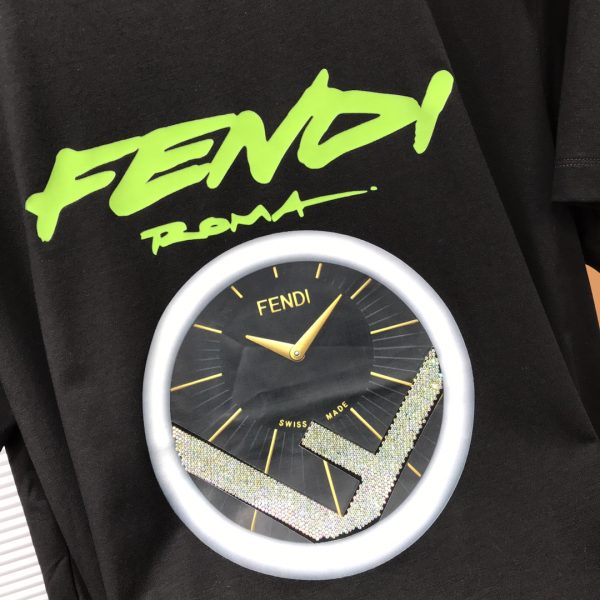 FENDI23s spring and summer new short-sleeved T-shirts are available on the official website at the same time. Chest logo logo design! Custom imported original cotton fabric - Image 6