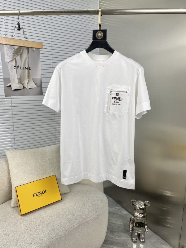 Fendi 2023 new short-sleeved T-shirt, stylish and stylish, simple and versatile. The version is crisp, classic Fanjia logo, new technology matching, comfortable to wear - Image 10