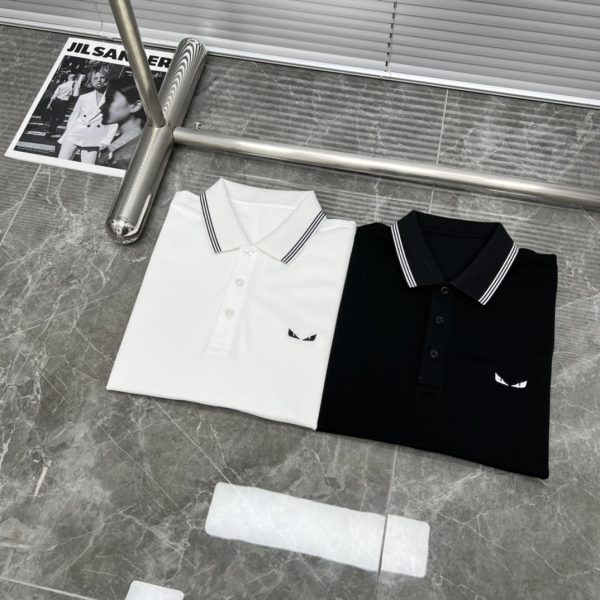 Fendi 2023ss summer new men's lapel short-sleeved T-shirt POLO shirt, high-end version! Custom-made fabrics with high breathability and comfort