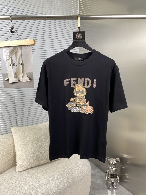 Fendi 2023ss spring and summer boutique short-sleeved T-shirt High-end quality Customized top long-staple cotton fabrics, made by top manufacturers, fashion big-name heavy-handcraft logo design - Image 7