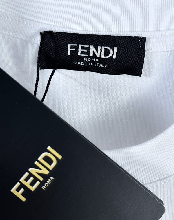 Fendi23SS latest and top version embroidered letters green and red webbing trendy brand all-match short sleeves, the top quality counter - Image 12
