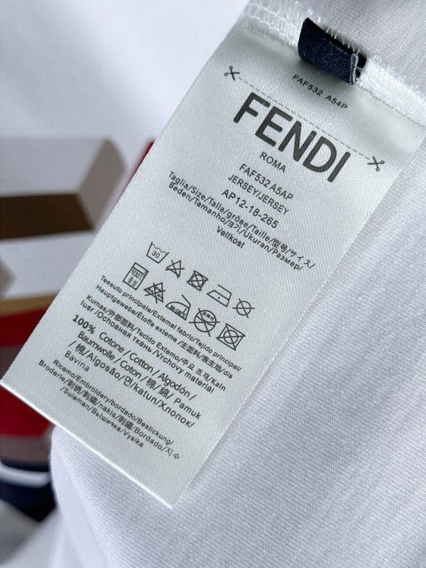 Fendi23SS latest and top version embroidered letters green and red webbing trendy brand all-match short sleeves, the top quality counter - Image 10